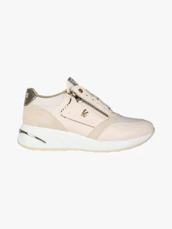 Keys Sneakers donna con zeppa e zip - panna