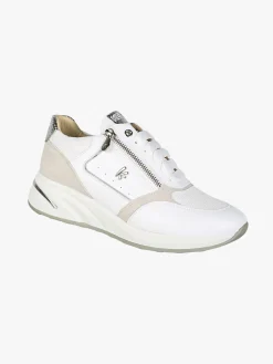 Keys Sneakers donna con zeppa e zip - bianco