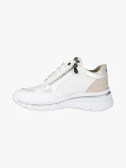 Keys Sneakers donna con zeppa e doppia zip - bianco