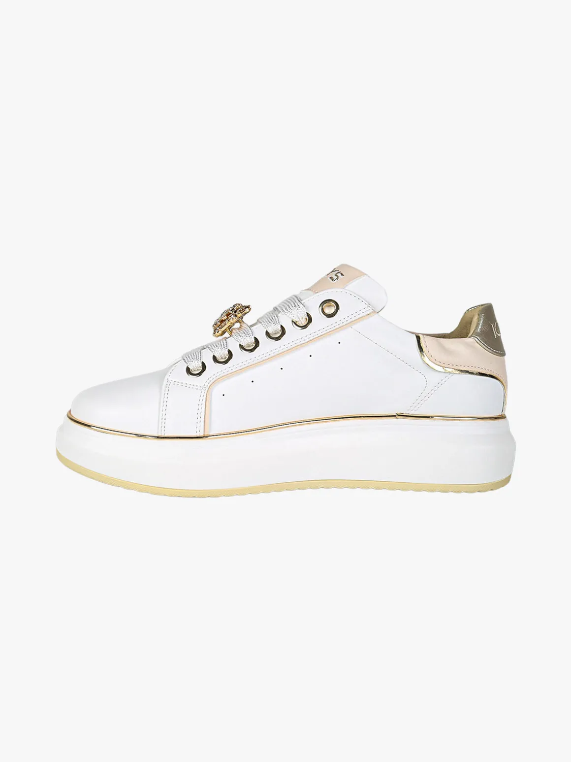 Keys Sneakers donna gioiello con platform - bianco