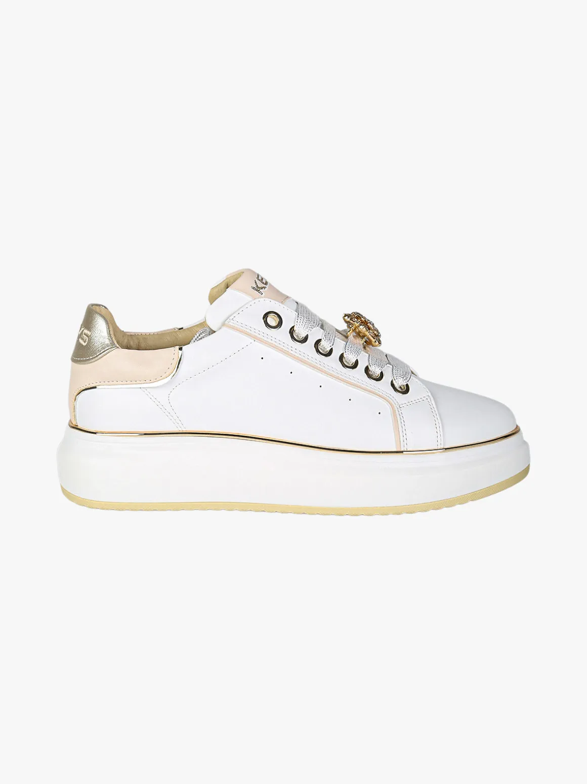 Keys Sneakers donna gioiello con platform - bianco