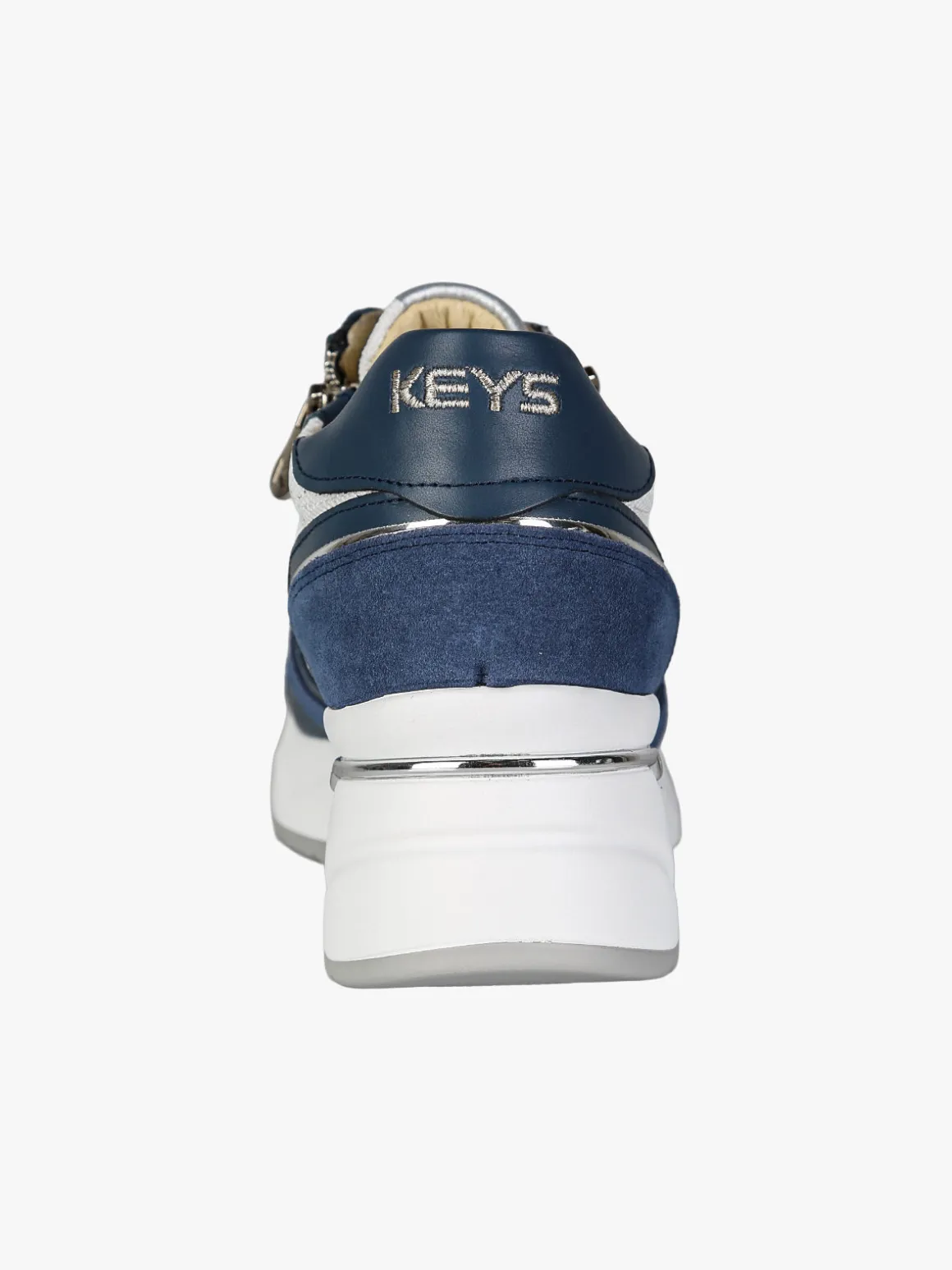 Keys Sneakers donna in pelle con zeppa - blu