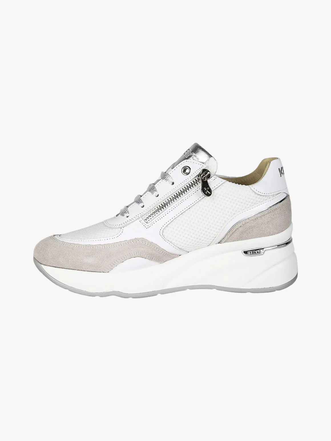 Keys Sneakers donna in pelle con platform - marrone