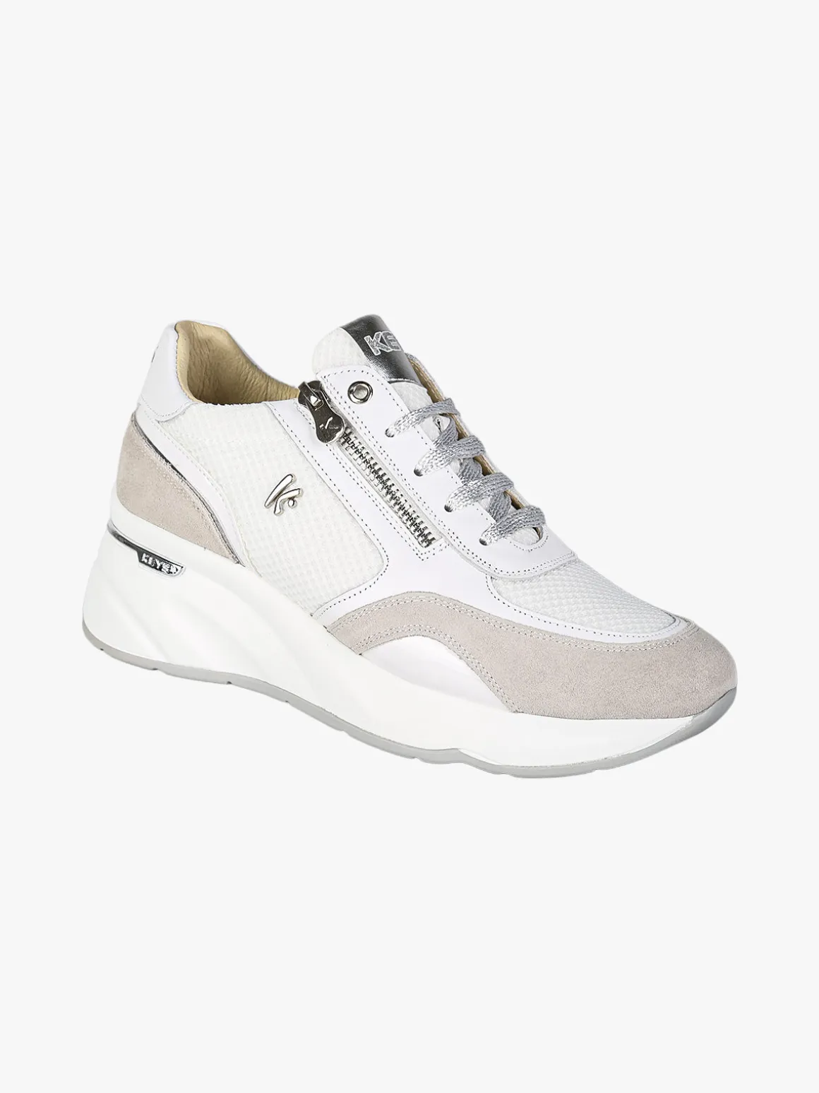Keys Sneakers donna in pelle con platform - marrone