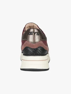 Keys Sneakers donna in pelle con platform - bordeaux