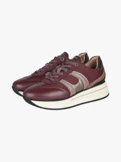 Keys Sneakers donna in pelle con platform - bordeaux