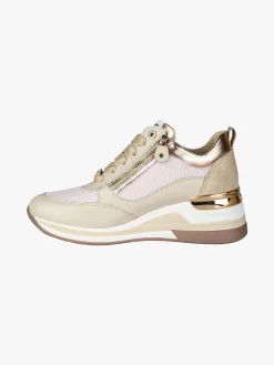 Keys Sneakers donna in pelle con zeppa - beige