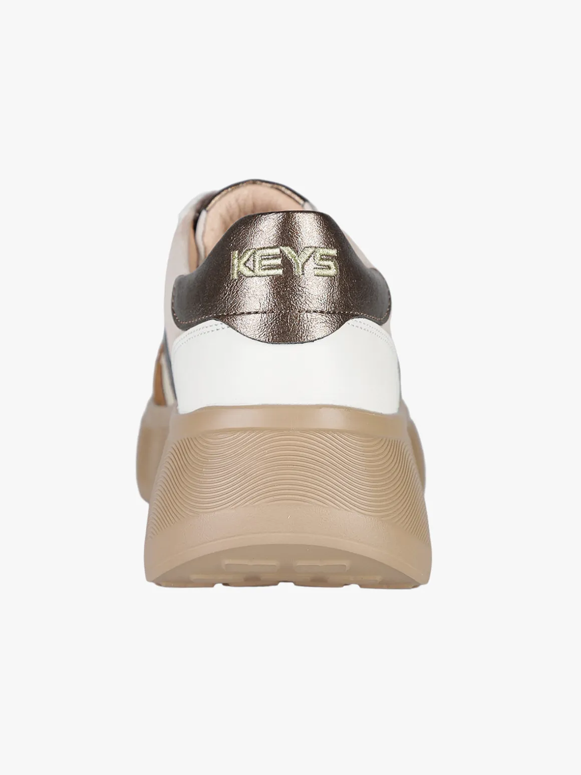 Keys Sneakers donna in pelle con platform - beige