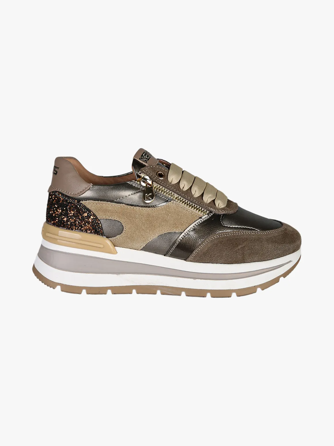 Keys Sneakers donna in pelle multicolore con platform