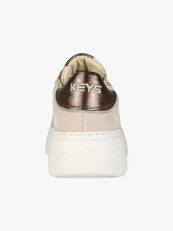 Keys Sneakers donna in pelle nabuk con platform - beige