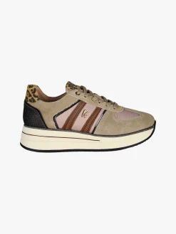 Keys Sneakers donna in pelle scamosciata con platform - multicolore