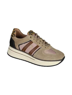 Keys Sneakers donna in pelle scamosciata con platform - multicolore