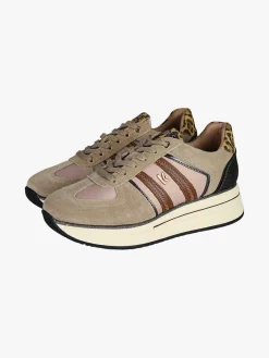 Keys Sneakers donna in pelle scamosciata con platform - multicolore