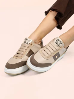 Keys Sneakers donna stringate con platform - beige