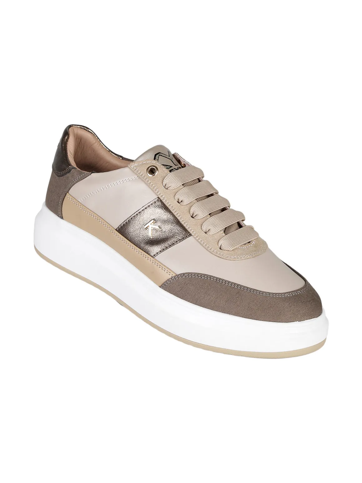 Keys Sneakers donna stringate con platform - beige
