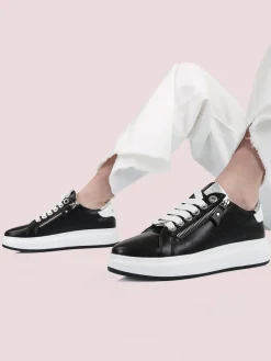 Keys Sneakers donna stringate con zip laterali e dettagli glitter