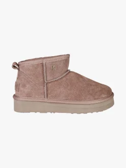 Keys Stivaletti donna in pelle scamosciata con platform - taupe