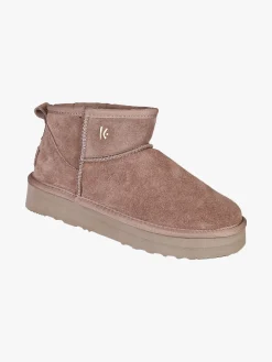 Keys Stivaletti donna in pelle scamosciata con platform - taupe