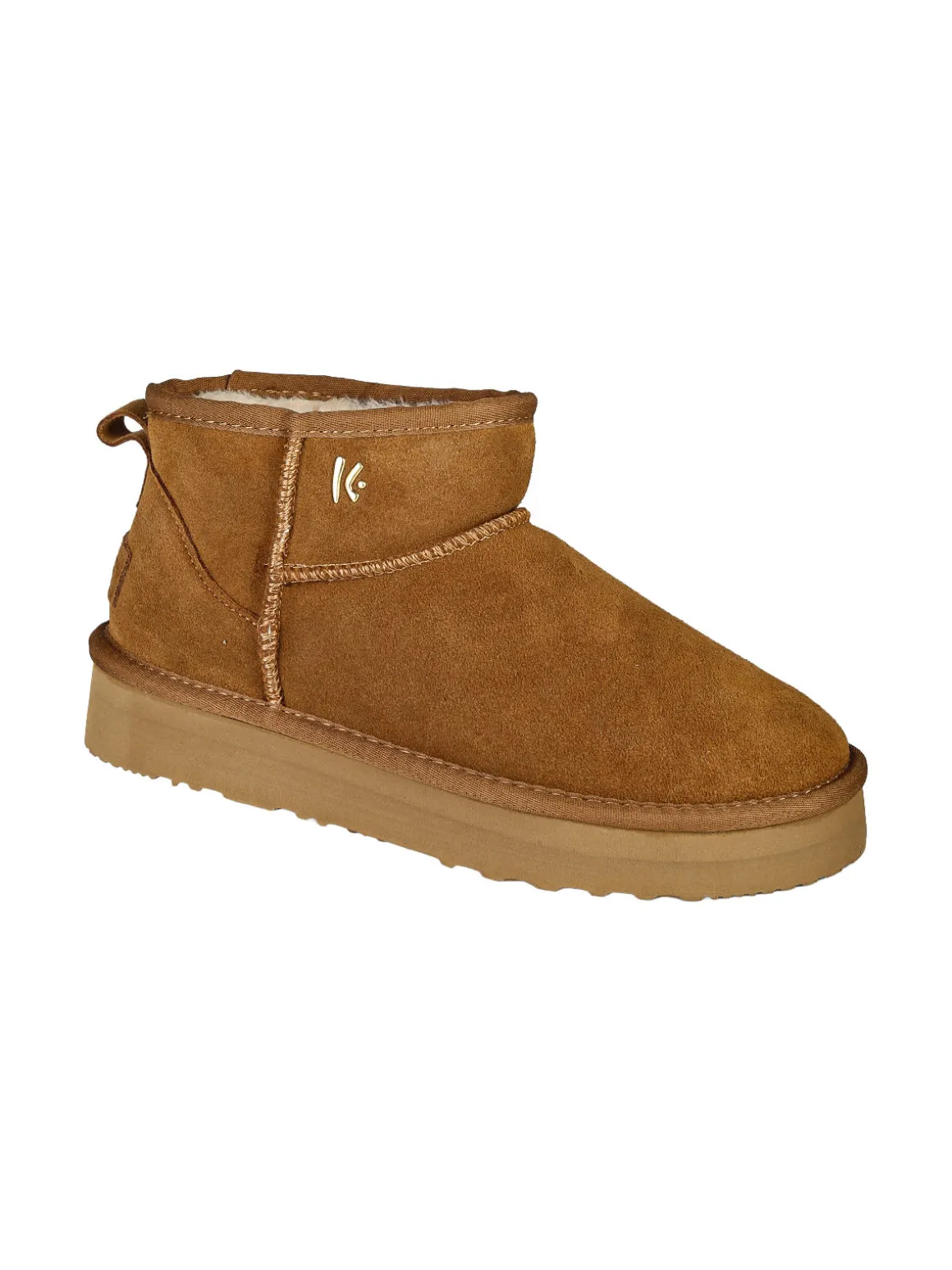 Keys Stivaletti donna in pelle scamosciata con platform - cammello
