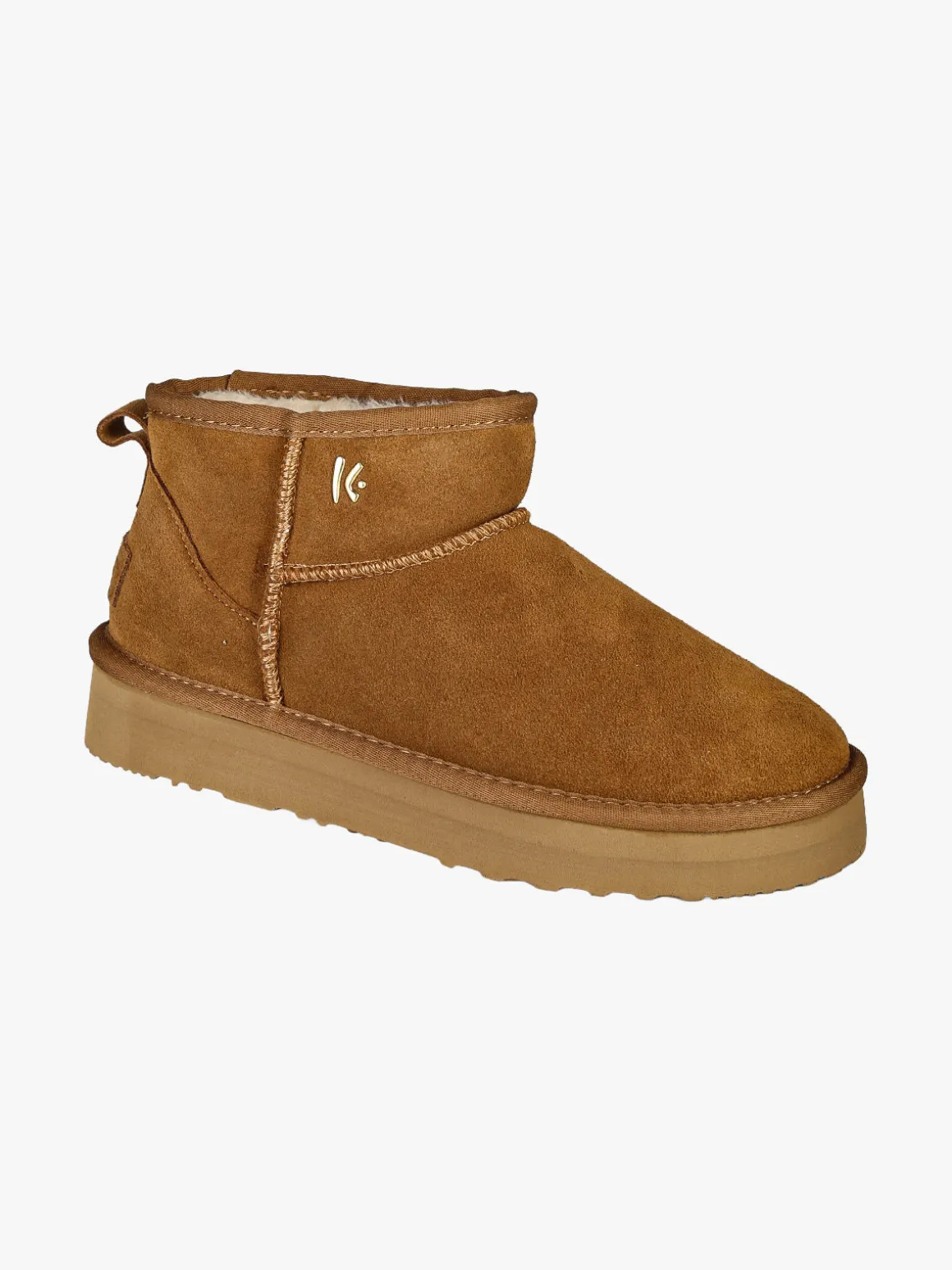 Keys Stivaletti donna in pelle scamosciata con platform - cammello