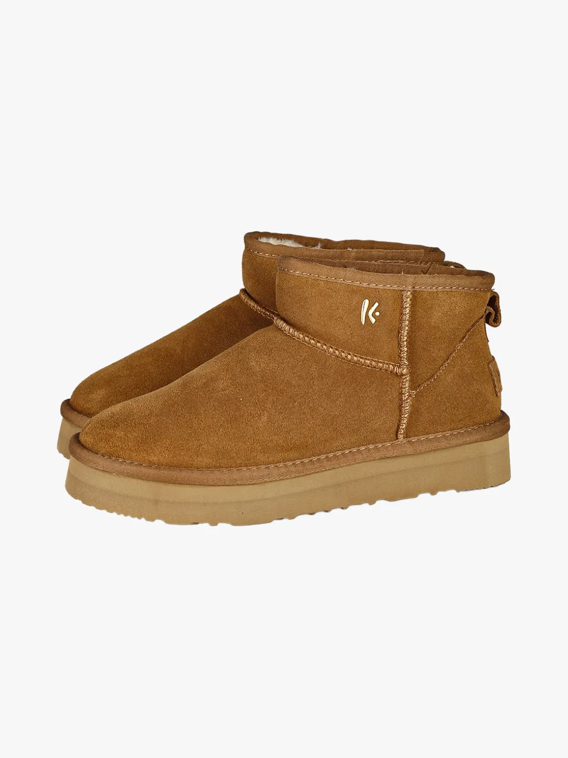 Keys Stivaletti donna in pelle scamosciata con platform - cammello
