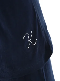 Kissimo Pigiama corto da donna in cotone - blu scuro