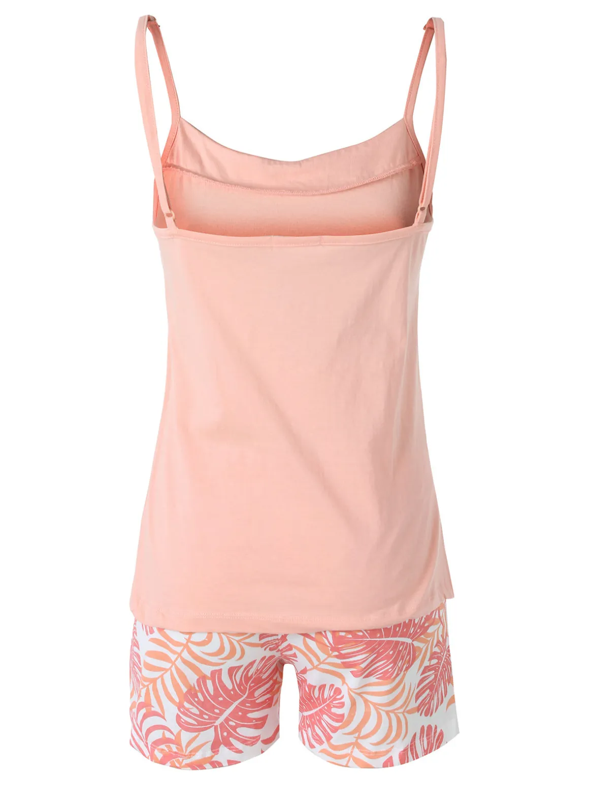 Kissimo Pigiama corto da donna in cotone con spalline sottili e shorts floreali - rosa