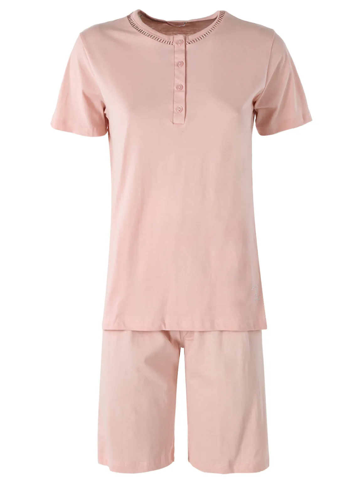 Kissimo Pigiama corto da donna in cotone - rosa
