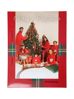 Kissimo Pigiama di Natale da donna in pile coral - rosso