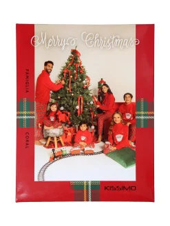 Kissimo Pigiama di Natale da uomo in pile coral - rosso