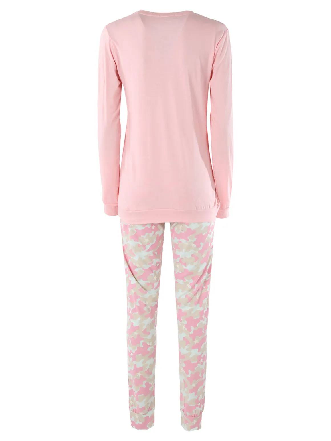 Kissimo Pigiama lungo da donna in cotone - rosa