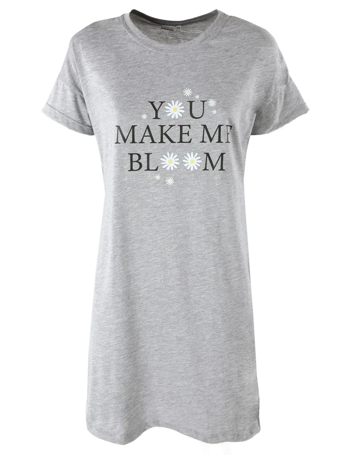 Kissimo Vestitino donna in cotone a maniche corte con stampa scritta - grigio