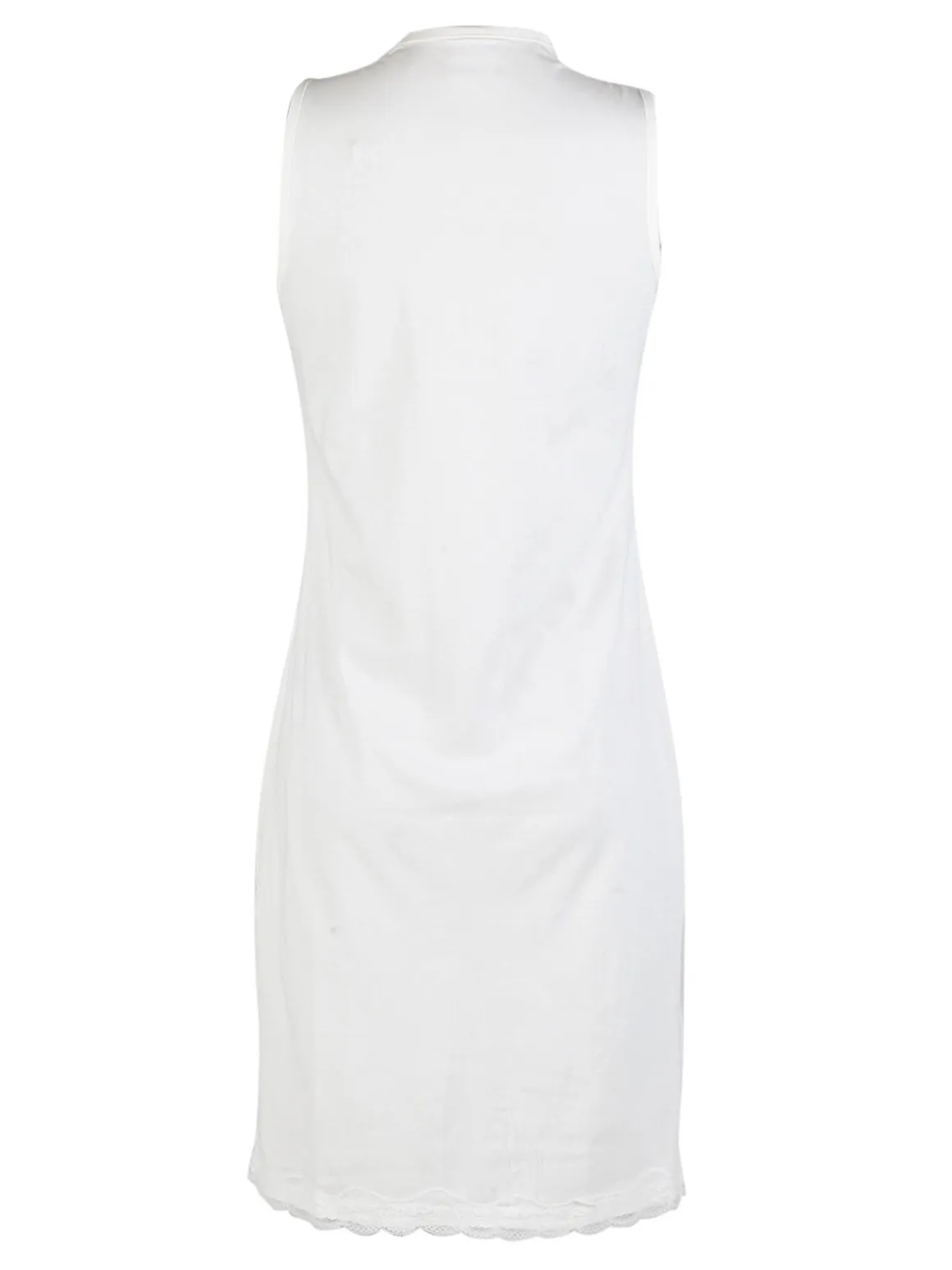 Kissimo Vestito da donna in cotone a spalla larga con pizzo