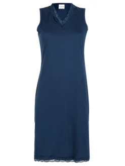 Kissimo Vestito da donna in cotone a spalla larga con pizzo