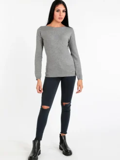 Kiss Pink Pantaloni donna skinny con strappi