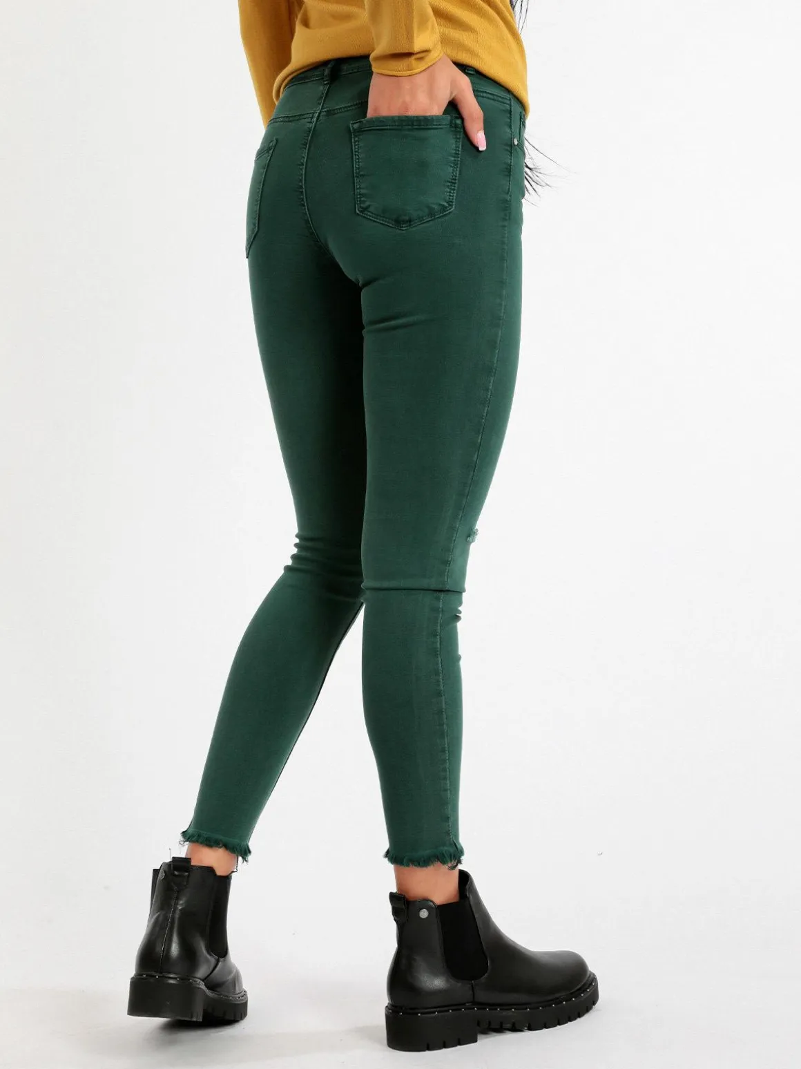Kiss Pink Pantaloni donna skinny con strappi