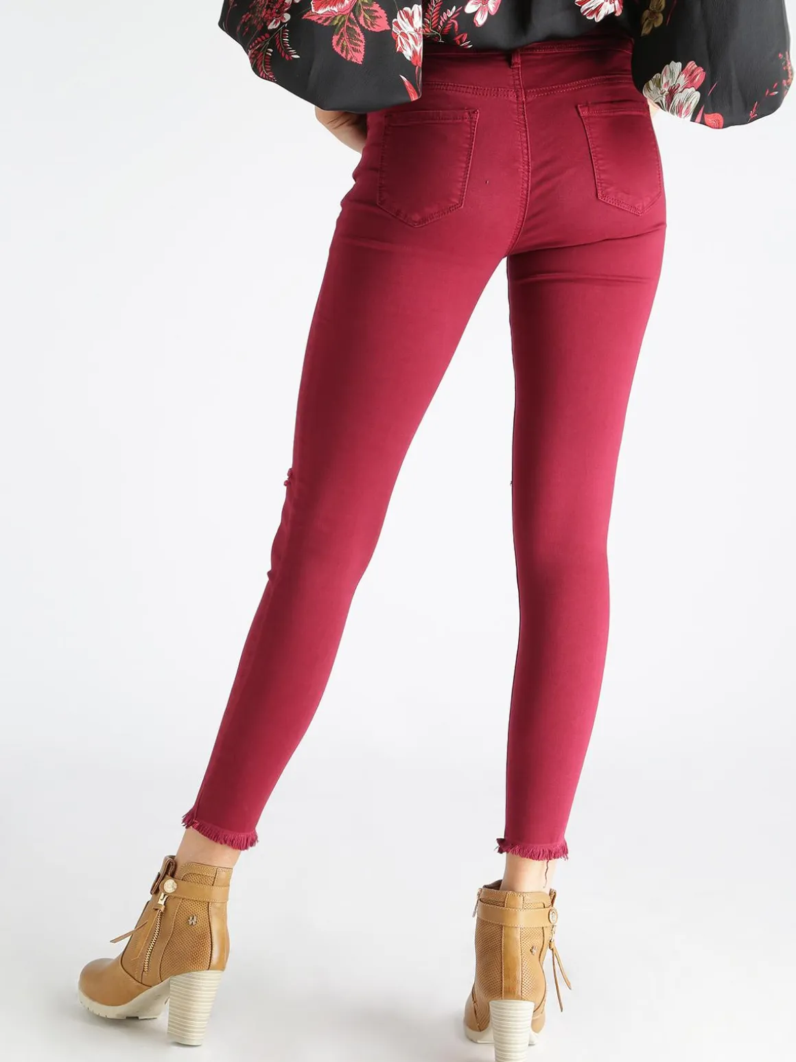 Kiss Pink Pantaloni sfrangiati con strappi