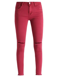 Kiss Pink Pantaloni sfrangiati con strappi