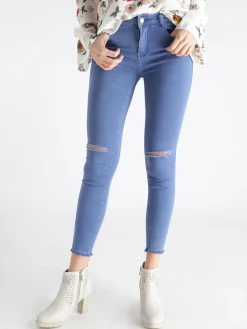 Kiss Pink Pantaloni skinny con strappi
