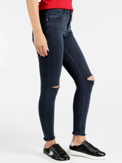 Kiss Pink Pantaloni slim fit con strappi