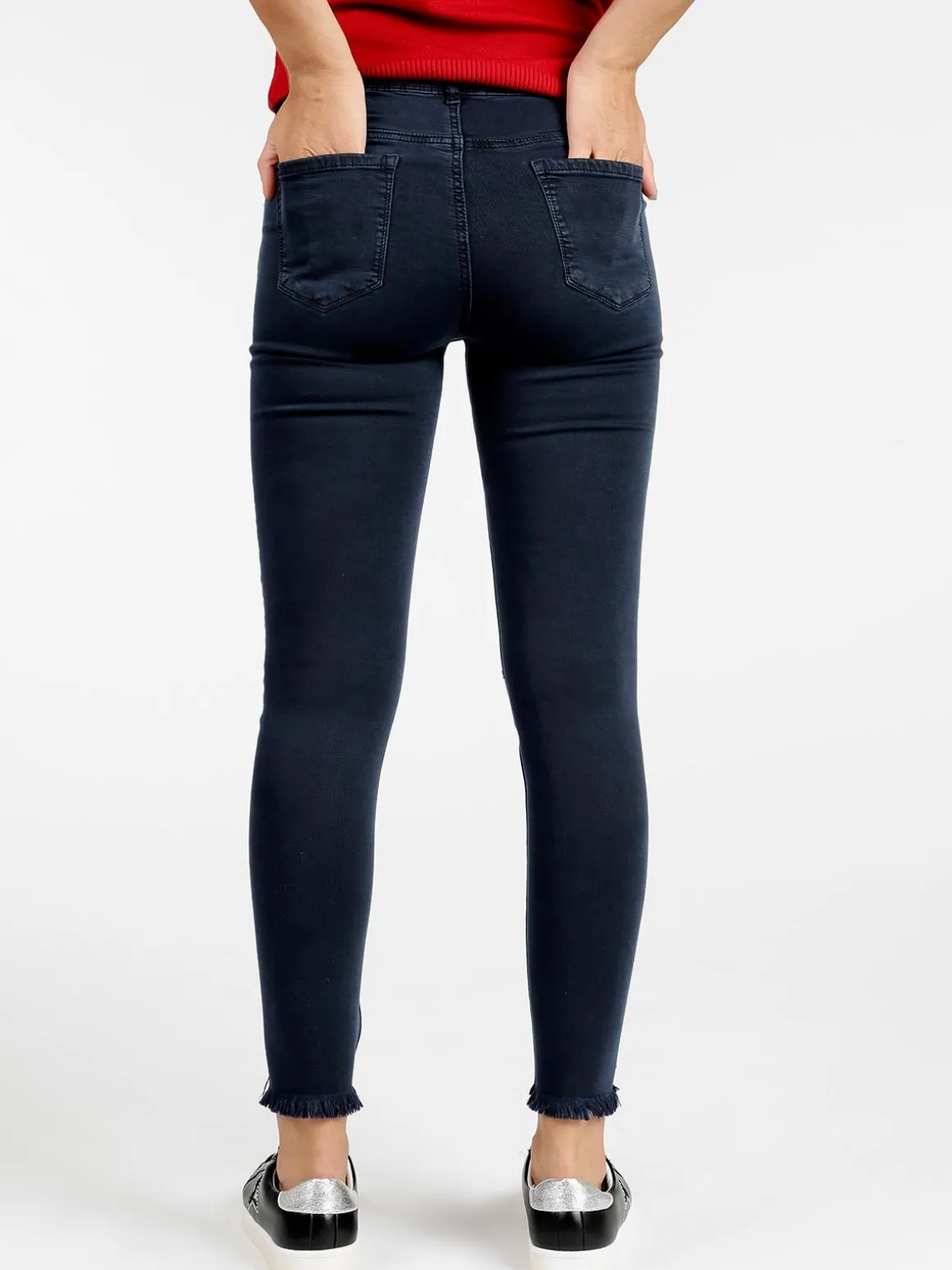 Kiss Pink Pantaloni slim fit con strappi