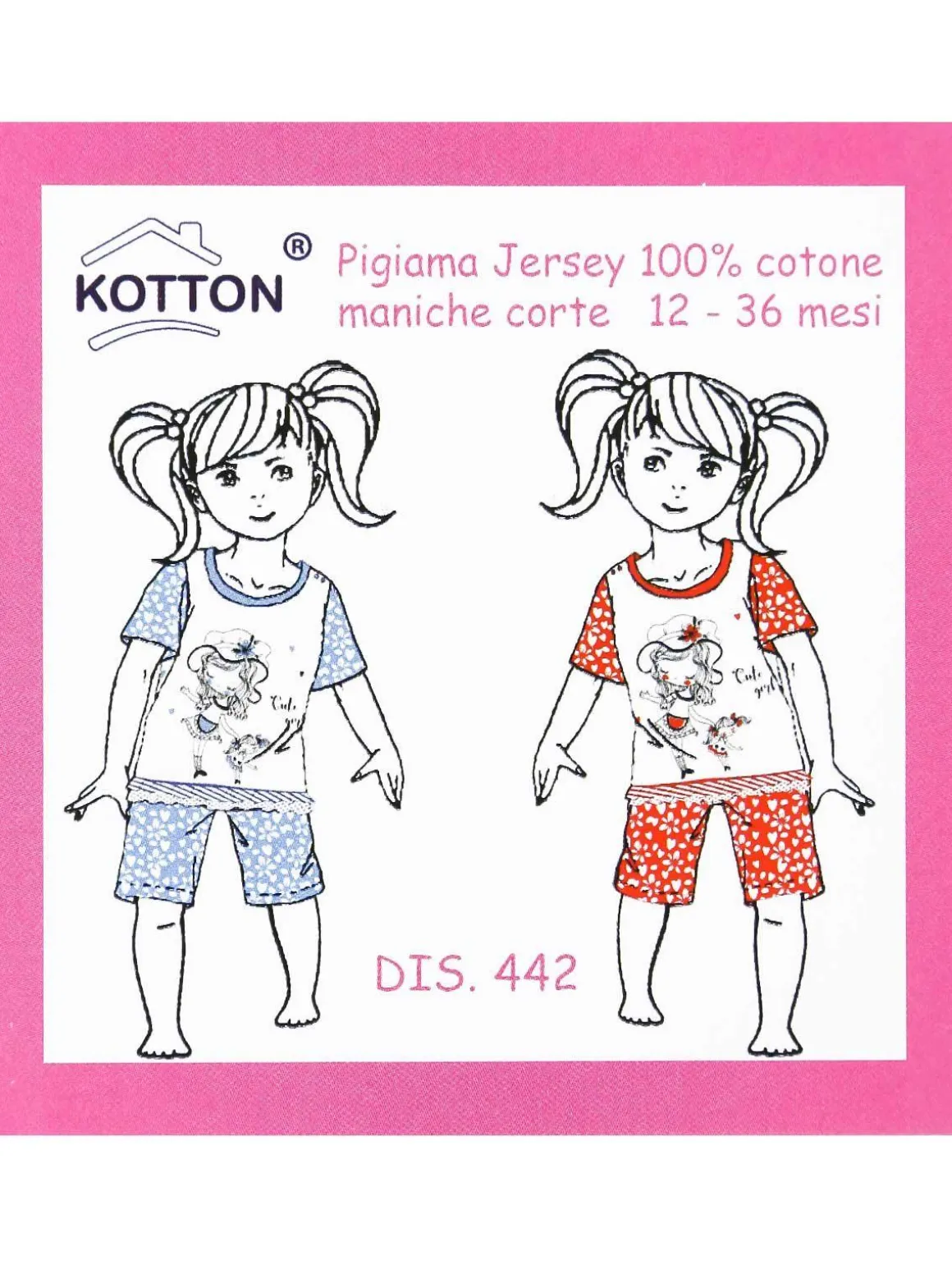 Kotton Pigiama corto da neonata in cotone