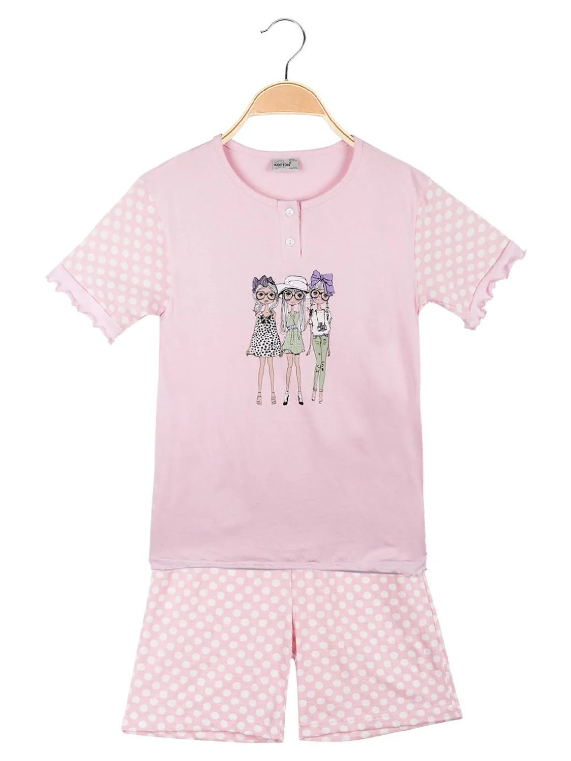 Kotton Pigiama corto in cotone da bambina