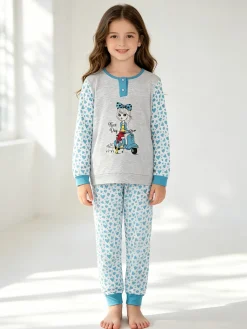 Kotton Pigiama lungo da bambina in cotone