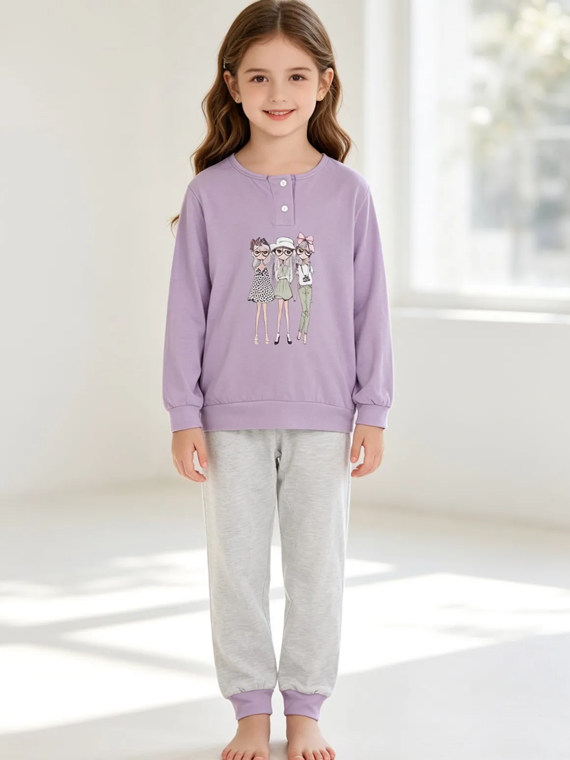 Kotton Pigiama lungo in cotone da bambina