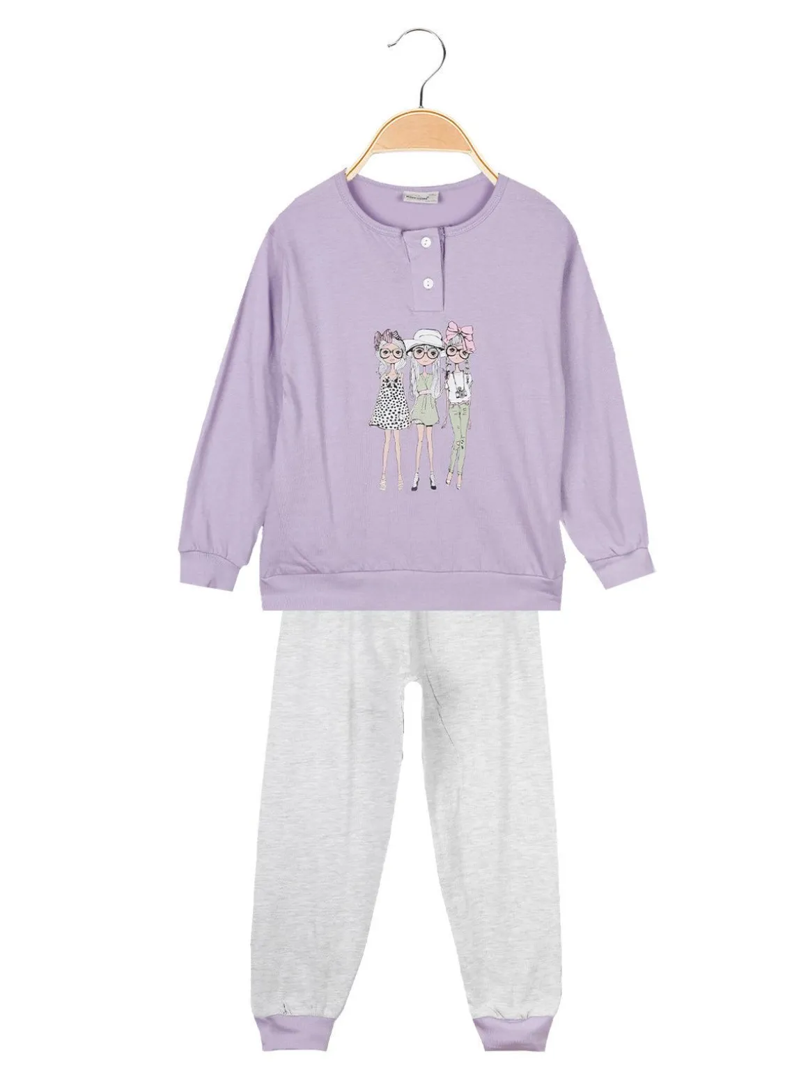 Kotton Pigiama lungo in cotone da bambina