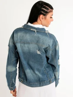 Ky Creation Giacca in jeans oversize donna