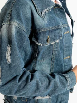 Ky Creation Giacca in jeans oversize donna