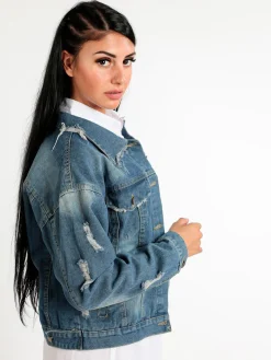 Ky Creation Giacca in jeans oversize donna