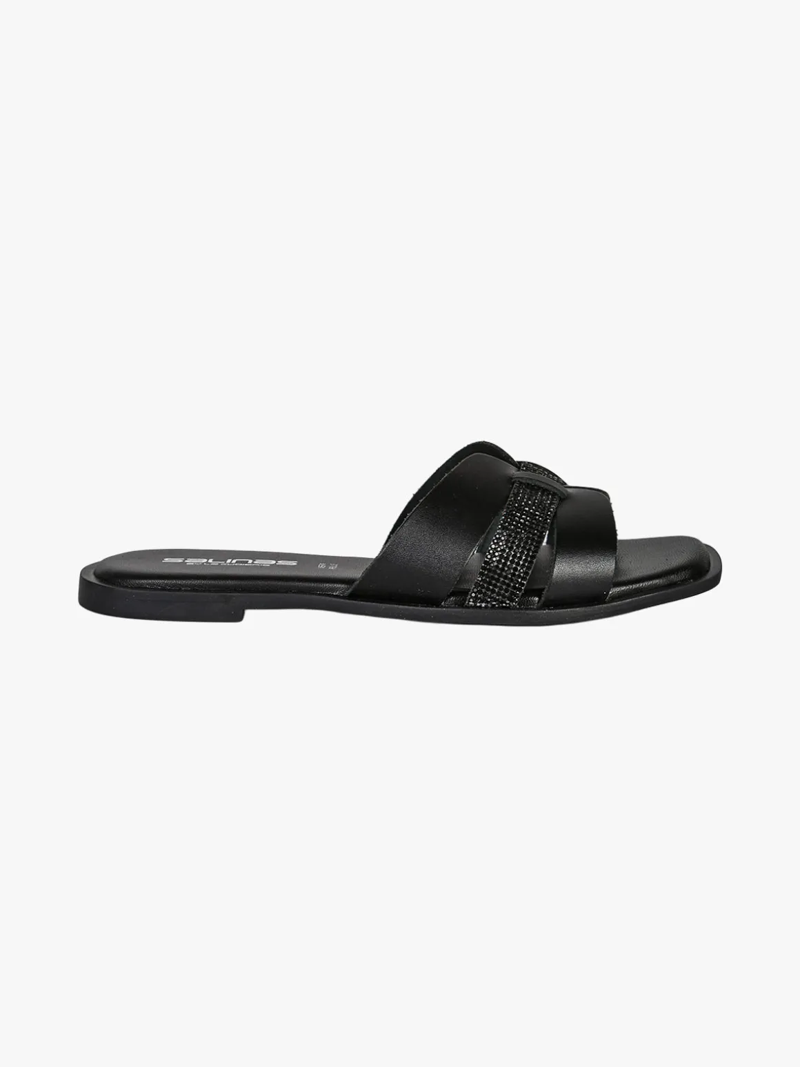 La Cuoieria Ciabatte donna in pelle con micro borchie - nero